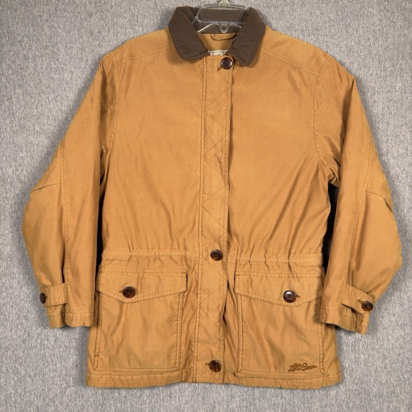 L.L. Bean Jackets & Blazers - VTG LL Bean Chore Jacket Barn Field Coat Women S Petite Flannel Lined Goretex